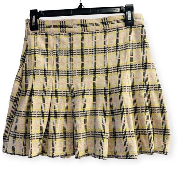 Free People Honey Pleated Skirt in Retro Sunshine Combo Size 4 - Picture 3 of 10